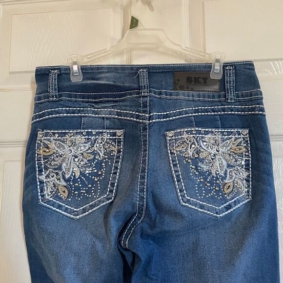 Sky Size 11 to 12 Youth Embroidered Western Boot Cut Jeans - Picture 8 of 10